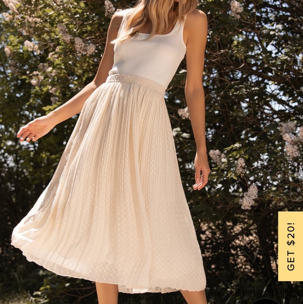 Lulus cream skirt